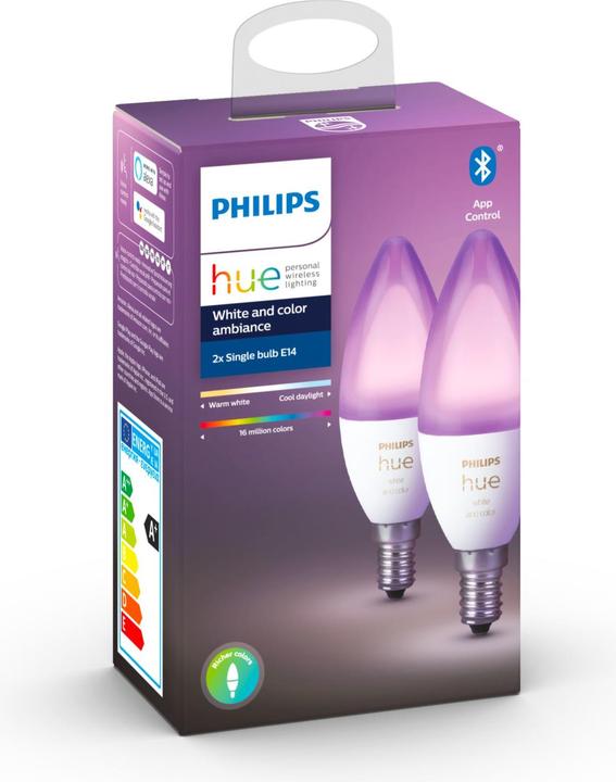 Produktbild Philips Hue White & Color BT (E14, 5.30 W, 470 lm, 2 x, G)