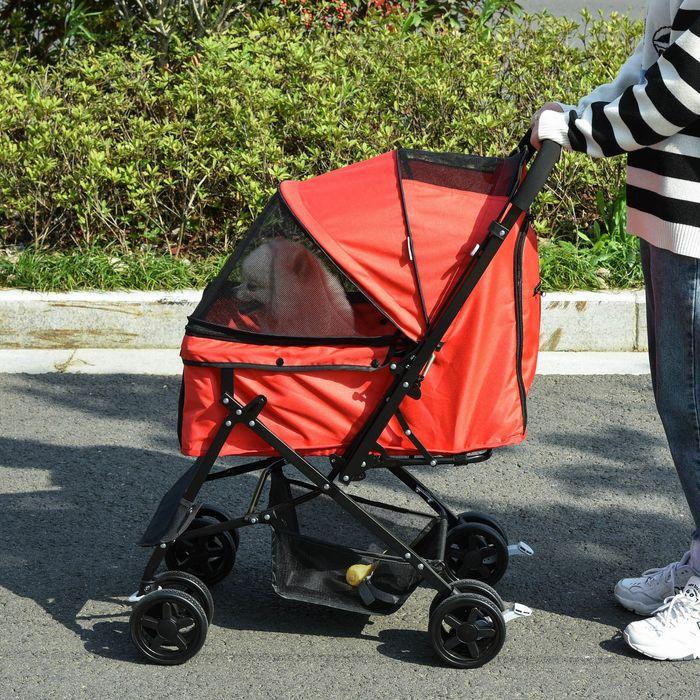 Produktbild Swisshandel24 Hundebuggy Hundewagen Buggy für kleine Hunde und Katzen Haustierwagen Pet Stroller Katzenbuggy Oxfor (Katze, Hund, Faltbar)