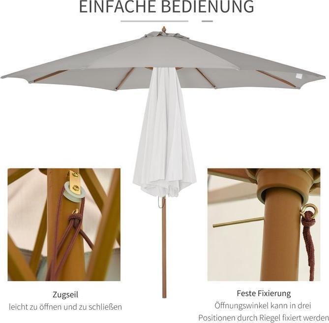 Produktbild Swisshandel24 Holzschirm 300 cm, Bambus, Grau