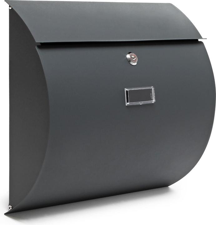Wiltec Briefkasten V17 Anthrazit 375x108x330mm Schloss Namensschild Postkasten