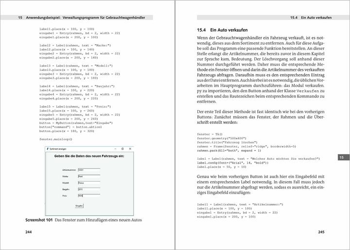 Produktbild Python 3 Programmieren für Einsteiger (Deutsch, Michael Bonacina, 2018)