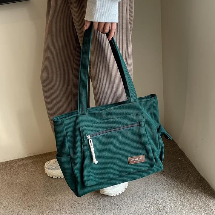 Produktbild Only-Bags.Store Einfache Cord Umhängetasche, Multi Taschen Tote Bag, Mode Handtasche für Schule Arbeit Einkaufen