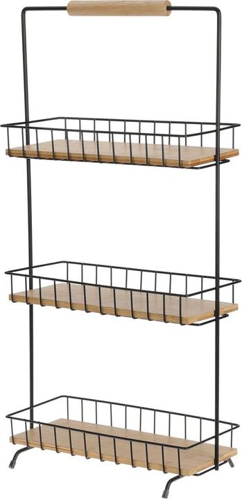 Image du produit Casativo Étagère de cuisine en métal et bambou (29.5 x 12.5 x 58 cm)