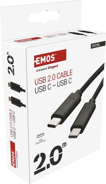 Actual product image Emos USB Kabel 2.0 C Stecker - USB C Stecker 2m, schwarz (2 m, USB 2.0)