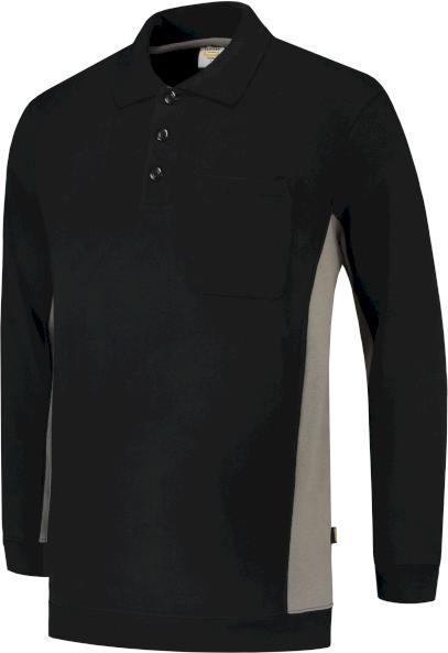 Produktbild Tricorp Sweatshirt Polokragen Bicolor Brusttasche WhiteDarkgrey Gr. L (L)