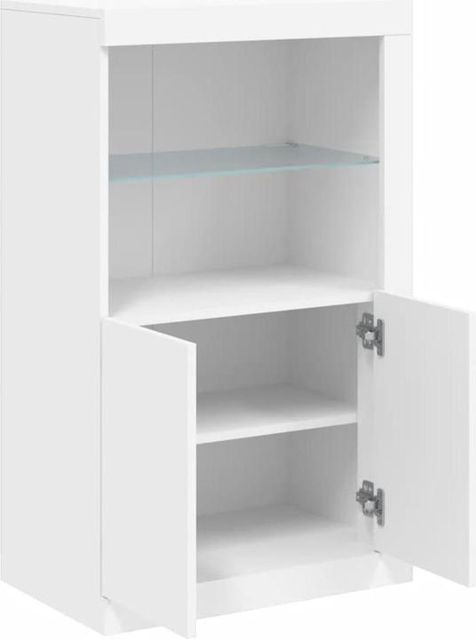 Produktbild VidaXL Beistellschrank mit LED-Leuchten Weiss (60.5 x 37 x 100 cm)