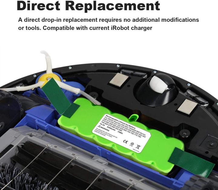 Image du produit Acconic Batterie 5200mAh pour Roomba iRobot 660 665 670 671 675 696 681 790 866 886 896 Scooba 450