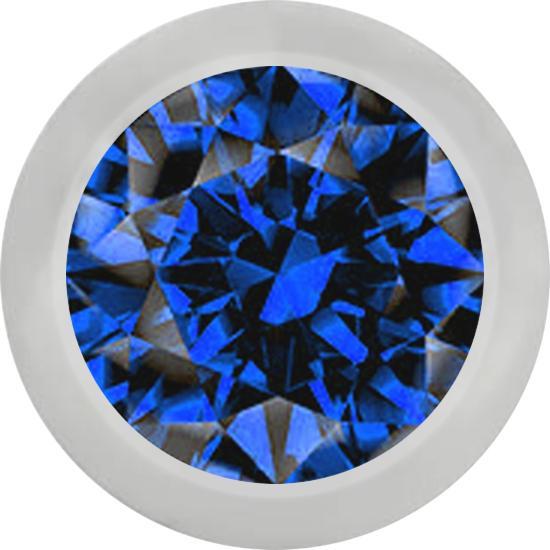 Produktbild Star Piercing Micro Kugel silber mit Kristall dunkelblau (Chirurgenstahl 316L, ohne Messing)