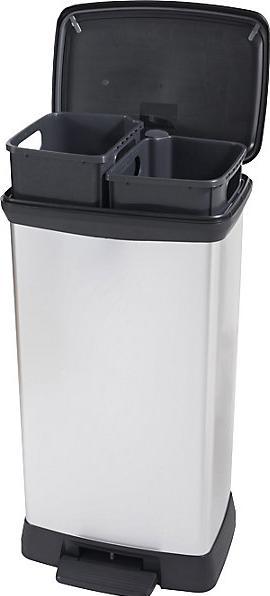 Immagine prodotto Curver Decobin Duo Prullenbak - 23L+23L - Rechthoekig - Argento metallizzato (23 l)