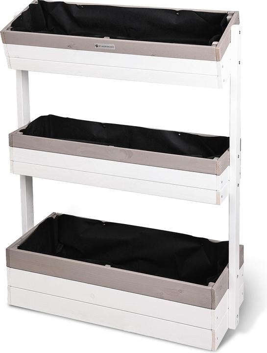 Produktbild Wondermake Design-Vertikalbeet "planverto1" mit 3 Pflanzkästen, Fichte (weiss-grau)