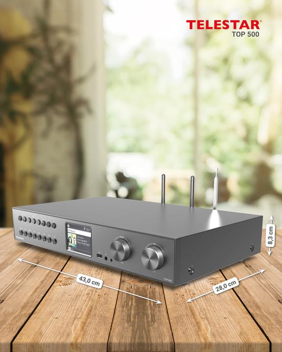 Immagine prodotto Telestar TOP 500 sw HiFi-Tuner 43cm,Internet/DAB+/UKW,Streaming,BT,HM (Sintonizzatore radio)