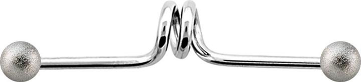 Image du produit Star Piercing Barbell argent twister avec deux boules mouchetées (Acier chirurgical 316L)