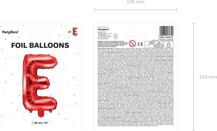 Produktbild Partydeco Folienballon Buchstabe Rot 35cm - E