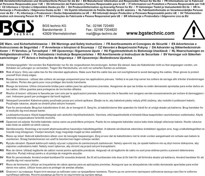 Produktbild BGS Kabelbinder-Sortiment (Kunststoffkabelbinder, 200 mm, 75 Stk.)