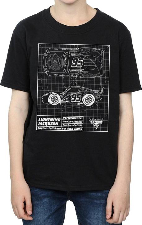 Image du produit Disney - T-shirt CARS LIGHTNING MCQUEEN BLUEPRINT - Garçon (128)