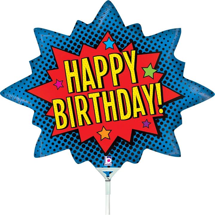 Grabo Balloons Alu-Ballon - Happy Birthday - Superheld (81cm)