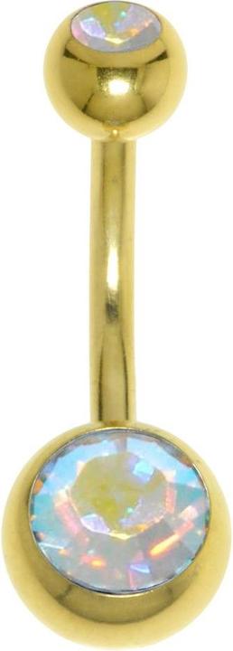 Produktbild Bijouteria Bauchpiercing (Chirurgenstahl 316L, PVD Beschichtung (goldfarbig), Premium Kristall)