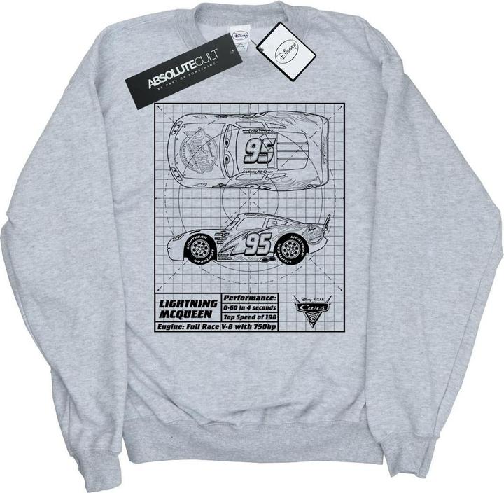 Immagine prodotto Disney Cars Lightning McQueen Blueprint Felpa Ragazze (152, 158)