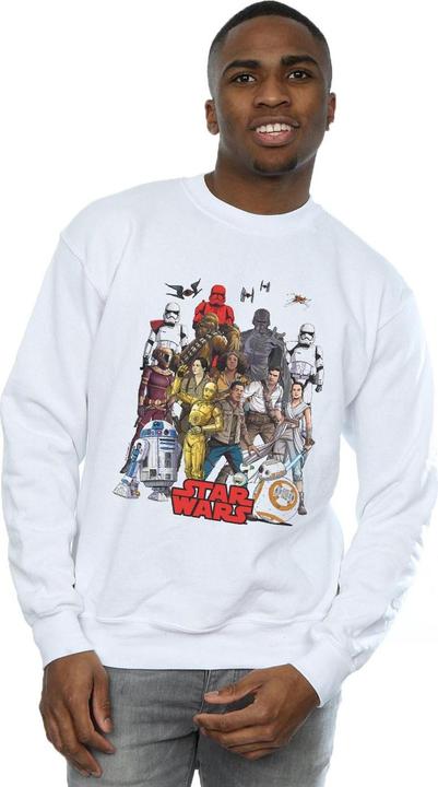 Actual product image Star Wars Mens The Rise Of Skywalker Character Collage Sweatshirt (L)
