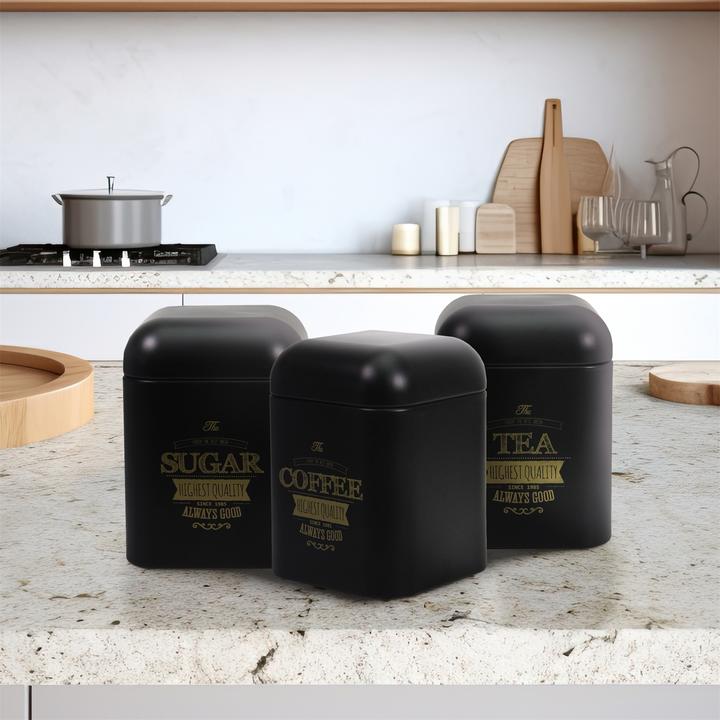 Immagine prodotto neuetischkultur Set di 3 vasi portaoggetti angolari neri (1.25 l)