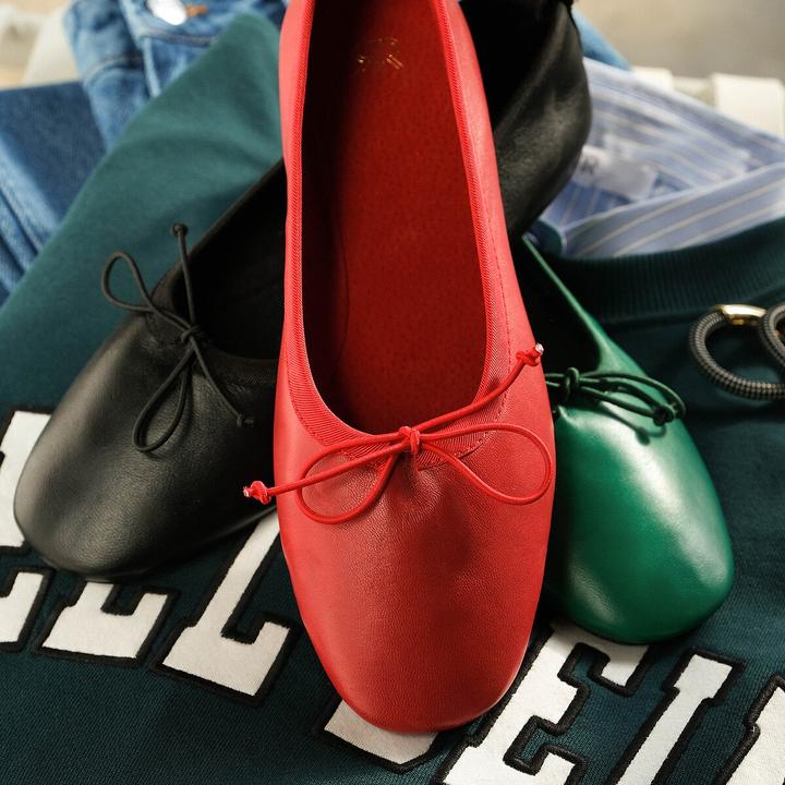 Produktbild La Redoute Collections Lederballerinas mit Schleife (41)