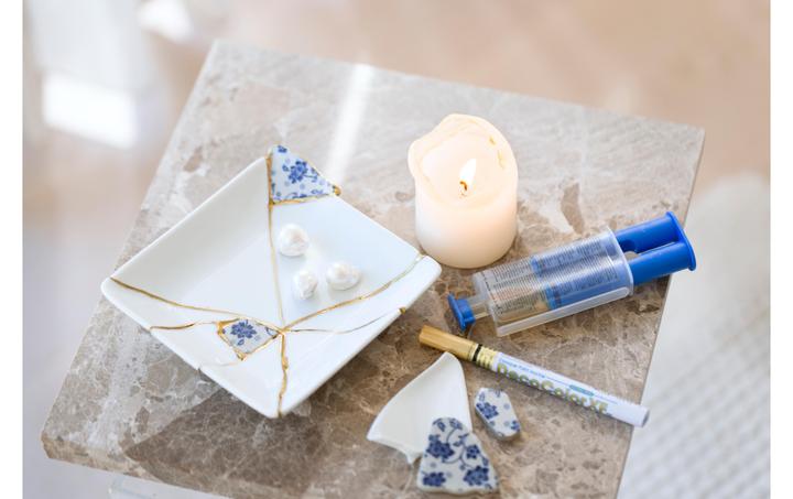 Immagine prodotto Creative - Kreativ Set Kintsugi, Schale, Blau, Gold, Weiss, 1 Pck - ()