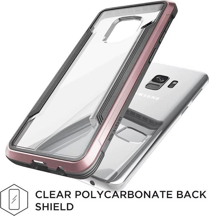 Immagine prodotto Raptic Samsung Galaxy S9, /X-Doria Defense Shield Serie, Transparent mit Pinkem Rahmen (Samsung Galaxy S9)