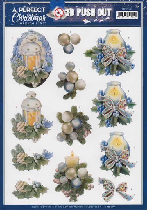 Produktbild Jeanine's Art 3D-Stanzbogen-Set "A perfect Christmas" (4 x)