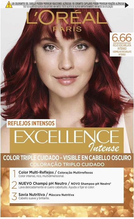 Produktbild L'Oréal Paris EXCELLENCE INTENSE tinte #6,66 rojo escarlata intenso (#6,66 rojo escarlata intenso)