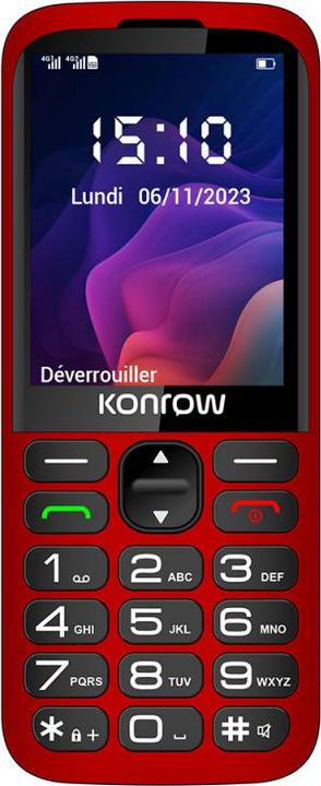 Produktbild Konrow Senior 280 Next 4G (2.8" - Dual Sim - Mit Ladestation) Rot