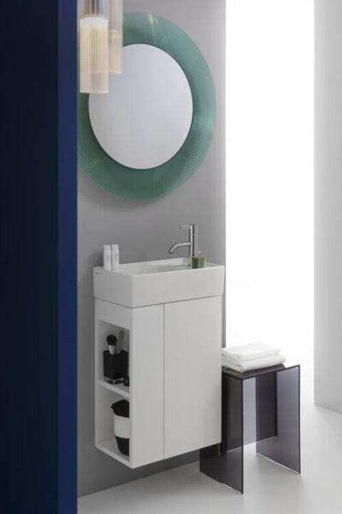 Actual product image Laufen Mirror KARTELL 780x780mm, with LED lighting powder pink (Ø 78 cm)