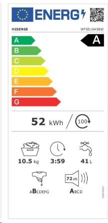Energie-Label Hisense WF5S1045BW (10 kg, Links)