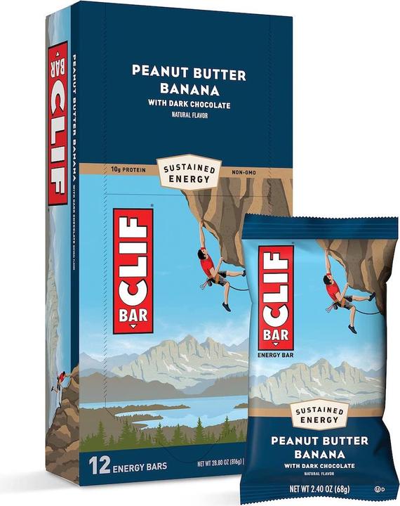 Image du produit Clif Bar Barres énergétiques (Chocolat noir, Banane, 12 pcs, 816 g)