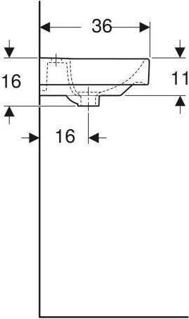 Produktbild Geberit Handwaschbecken Smyle Square asymetrisch 45 cm wei 500222011 (360 mm, 450 mm)