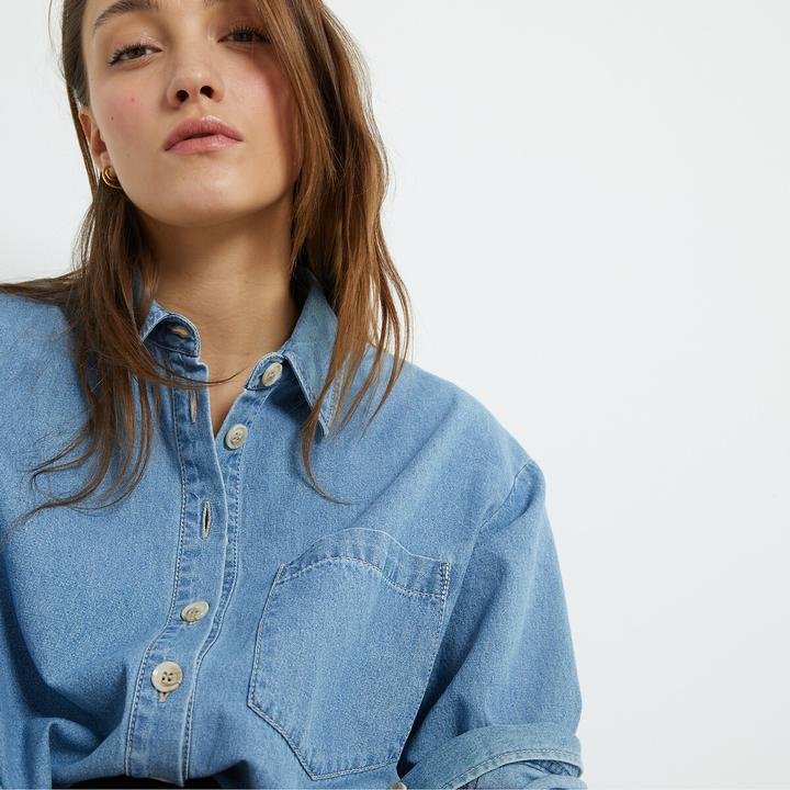 Actual product image La Redoute Collections Denim shirt with long sleeves (34)