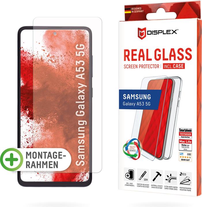 Image du produit Displex Real Glass, 2D Panzerglas + Handyhülle (1 pièce(s), Samsung Galaxy A53 5G)