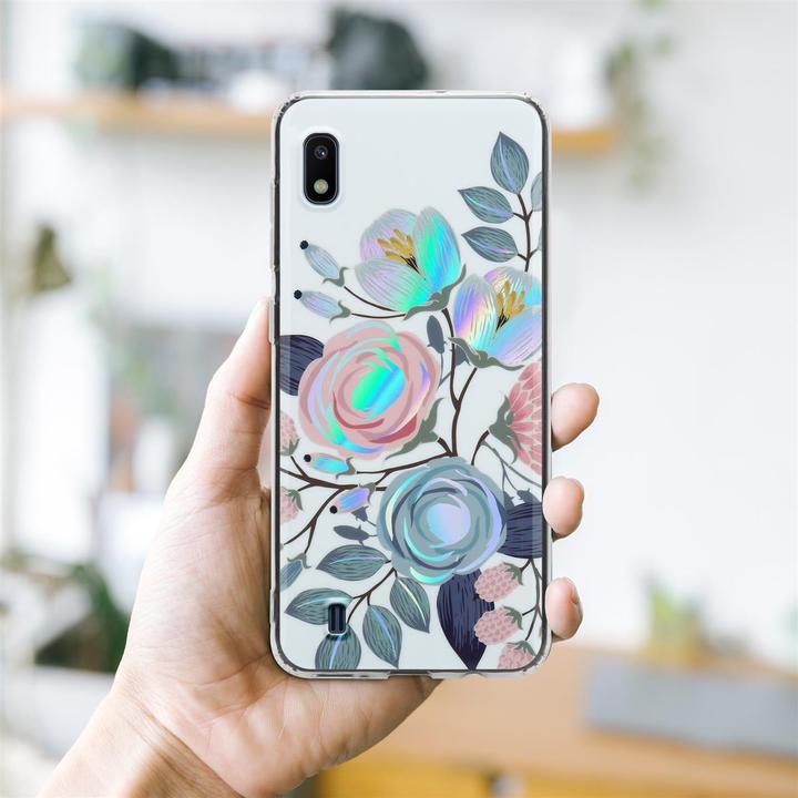 Actual product image Cadorabo IMD TPU Colorful Flowers & Leaves Cover (Samsung Galaxy A10, HTC One M10)
