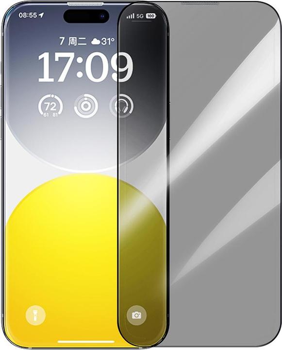 Produktbild Baseus Panzerglas mit Sichtschutz (1 Stück, Apple iPhone 15 Pro)