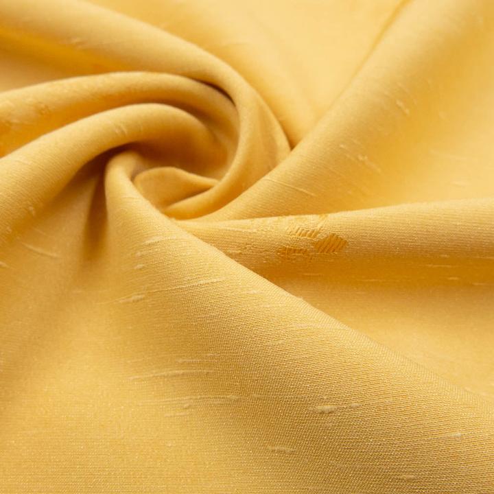 Actual product image Stoffrestposten Curtain fabric opaque - pastel yellow with ornaments - Minimum sales quantity: 1 metre