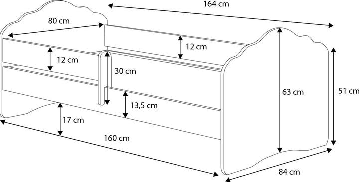 Immagine prodotto ADRK Furniture Letto con materasso CASIMO UNICORN 160x80 (160 x 80 cm)