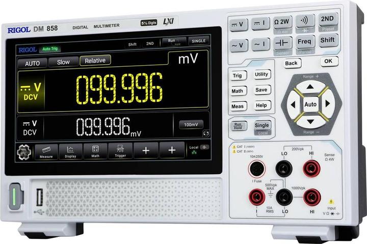 Rigol DM858 Desktop multimeter digital CAT I 1000 V, CAT II 300V Display (counts): 500000 (CAT I 1000V, CAT II 300V)