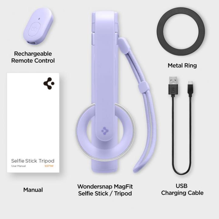 Produktbild Spigen S571W MagSafe Bluetooth Selfie Stick with Tripod - Purple