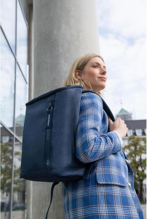 Actual product image reisenthel Travel Bag Overnighter Backpack Herringbone Dark Blue (13 l)