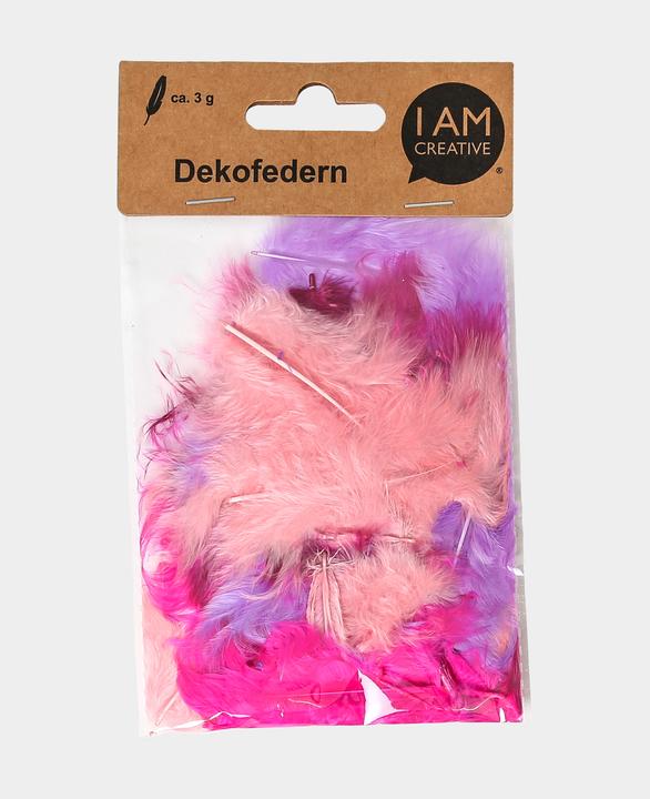 Actual product image Decorative feathers, feathers for decorations and for crafting, pink mix, 5 - 8 cm, approx. 3 g