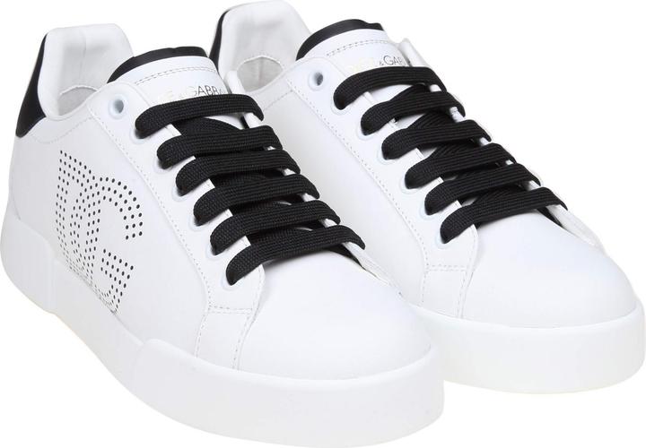 Immagine prodotto Dolce & Gabbana portofino light sneakers in black and white leather (43)