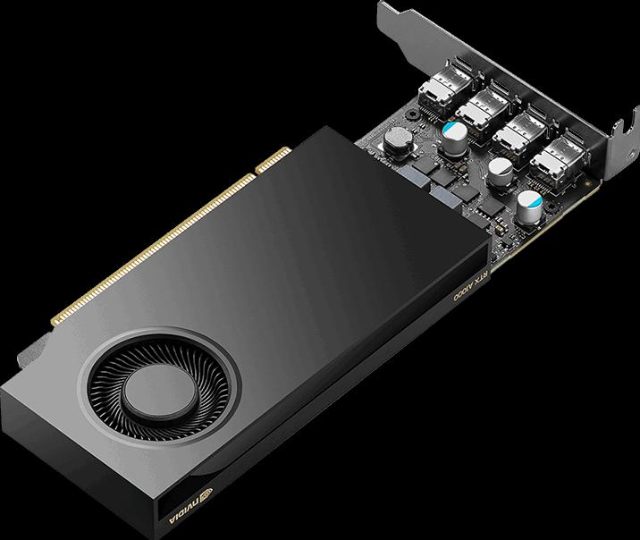 Actual product image PNY RTX A1000 graphics card, graphics category: Professional/CAD (8 GB)