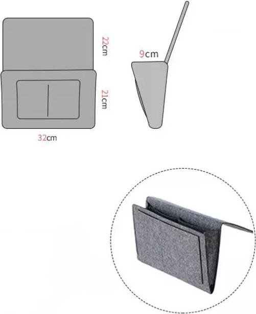 Produktbild Alopini 1pc Filz Nachttisch Lagerung Tasche Beutel hängen Lagerung Veranstalter Bett Halter Taschen