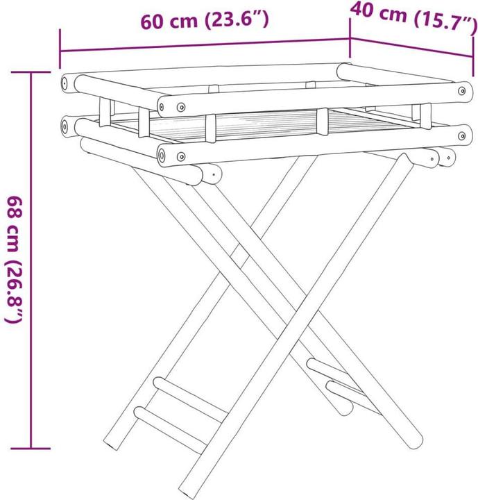 Actual product image VidaXL Folding tray table
