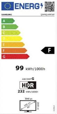 Energy Label Samsung QE65QN95C (EU) (65", QN95C, NeoQLED, 4K, 2023)