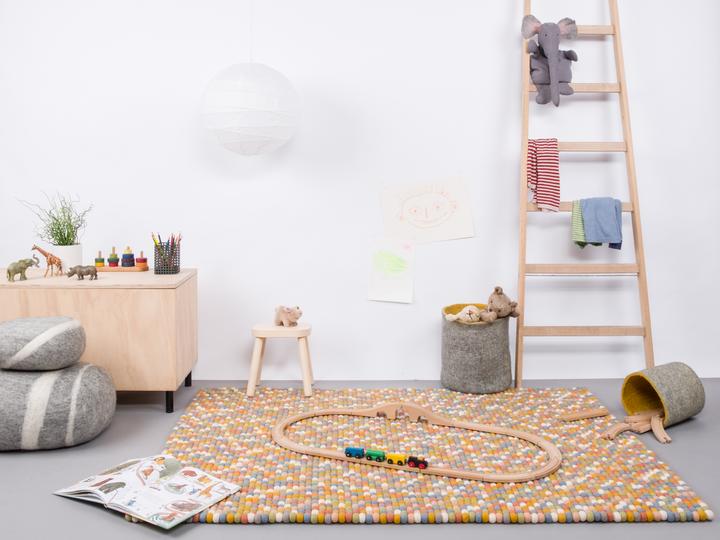 Actual product image Myfelt Liese felt ball rug square (120 x 170 cm)
